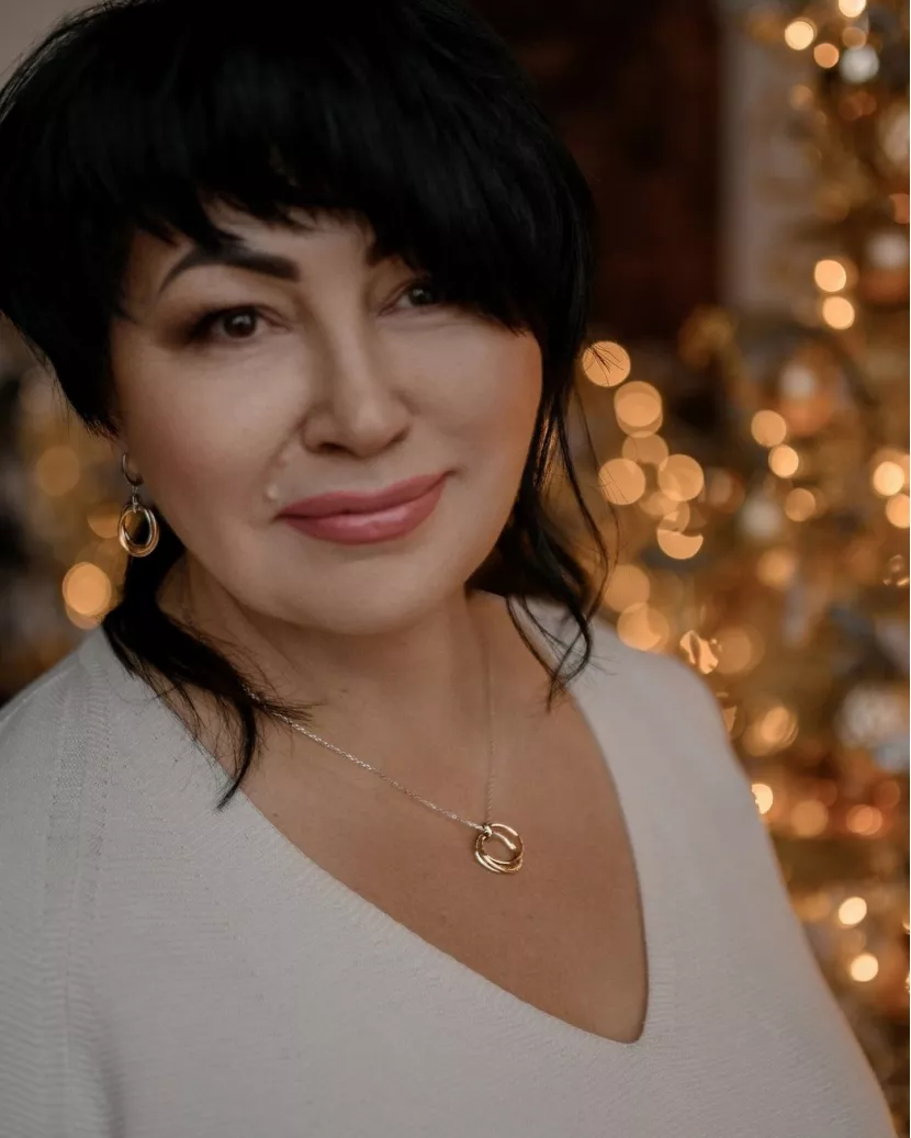 Срібне кольє Три кільця у позолоті 007063