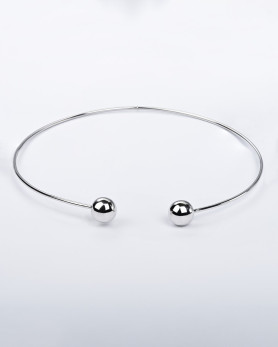 Срібне кольє-чокер лите Кулі 007077