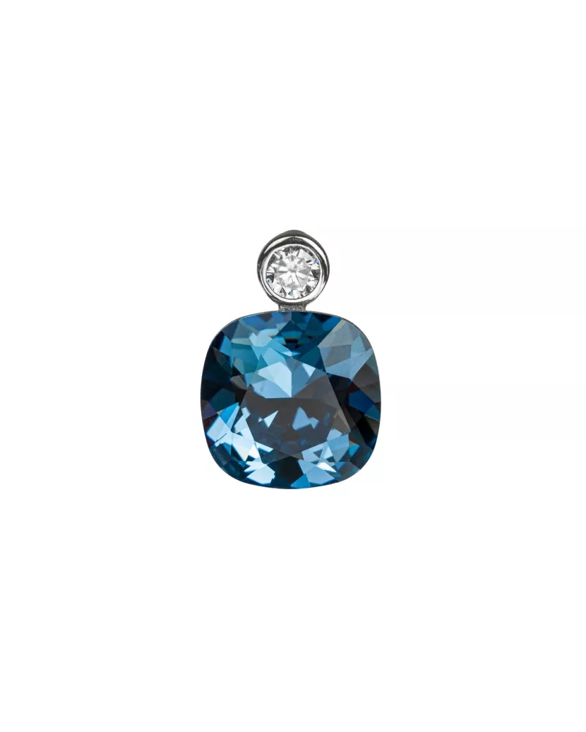 Підвіс срібний з синім квадратним цирконієм 006960