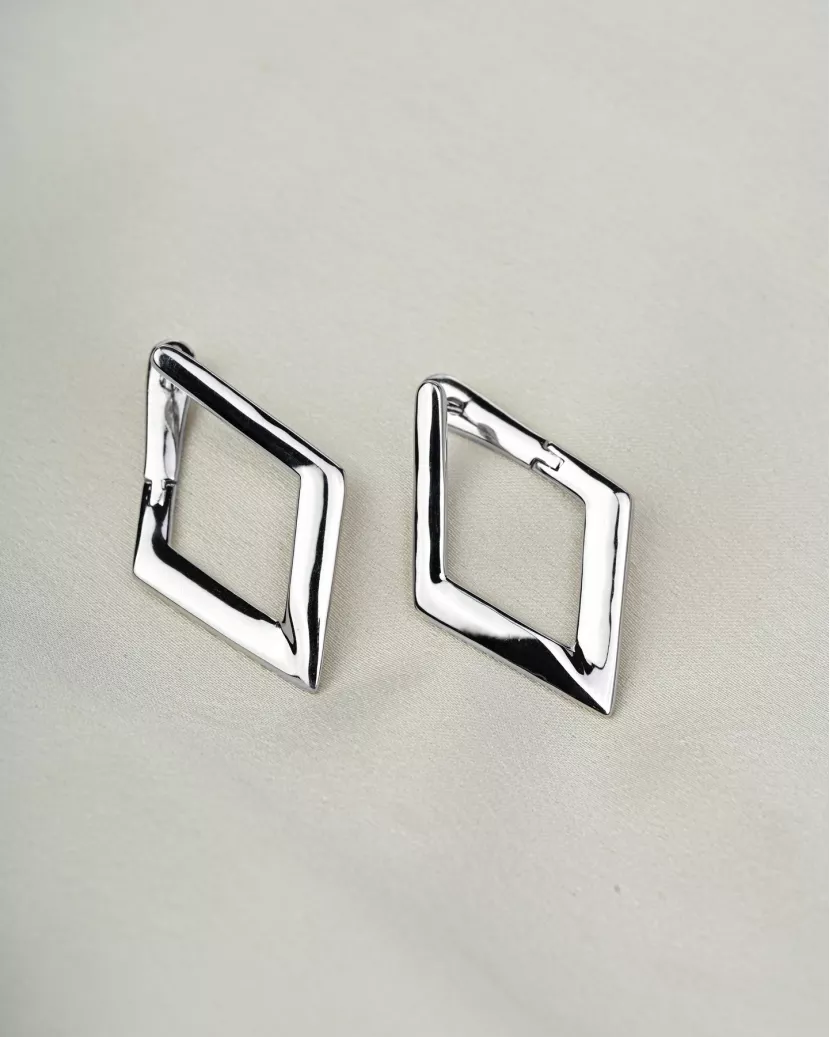 Сережки срібні Ромби 007060