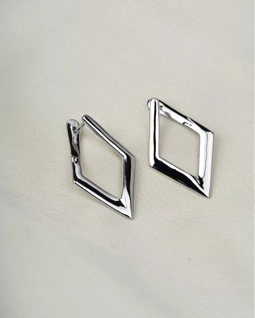 Сережки срібні Ромби 007060