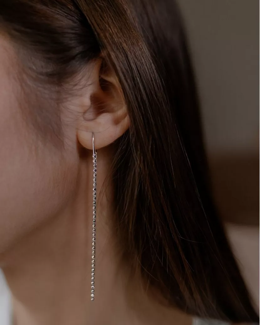 Серьги - протяжки серебряные Шарики 007076