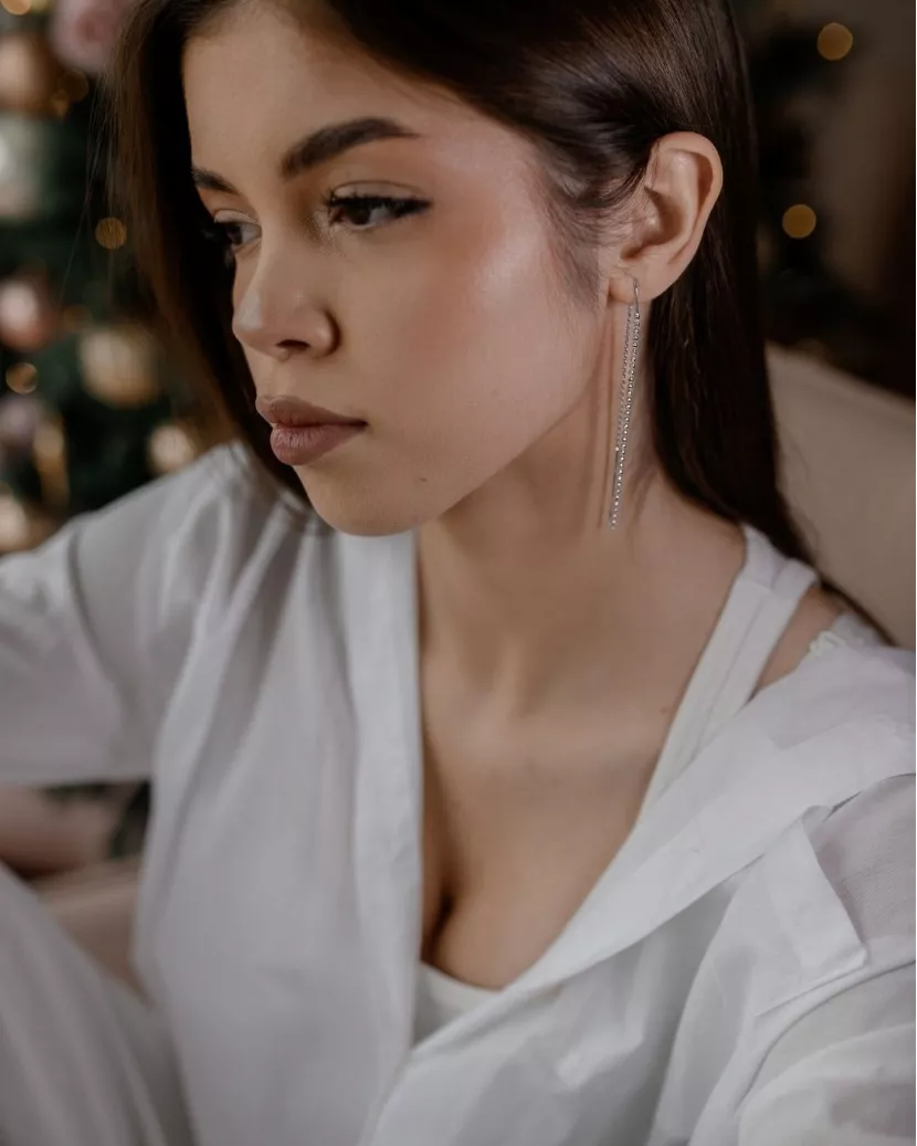 Серьги - протяжки серебряные Шарики 007076