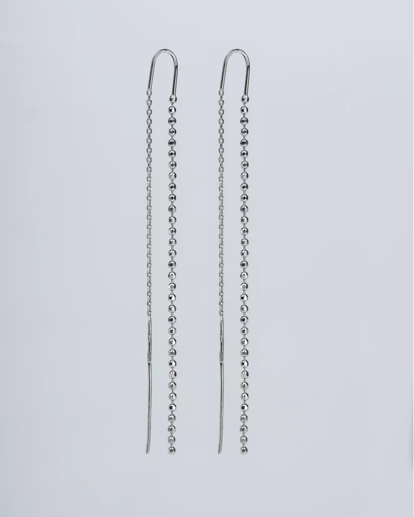 Серьги - протяжки серебряные Шарики 007076