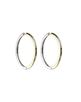 Сережки - кільця срібні двосторонні із позолотою 007068