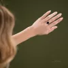 Кольцо серебряное с ониксом Клевер 1,5см