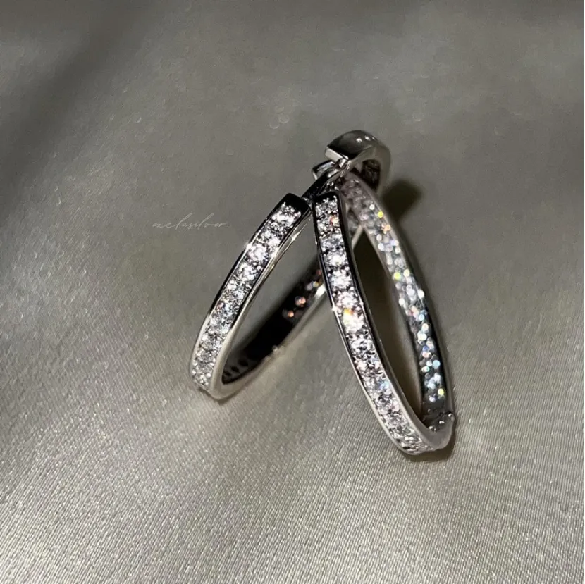 Серьги - кольца серебряные 2,5см 925 пробы
