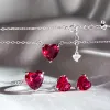 Каблучка срібна Червоне серце