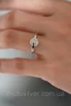 Кольцо серебряное с вращающимся фианитом