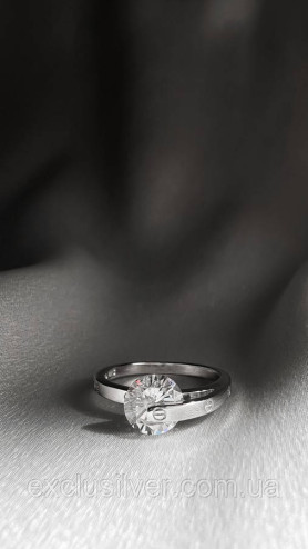 Каблучка срібна з обертаючимся фіанітом