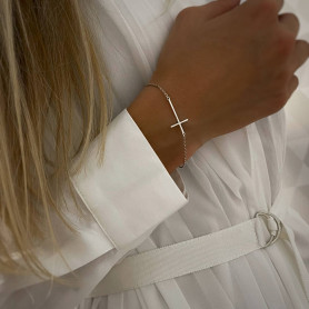 Браслет срібний з хрестиком 925°