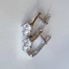 Серьги серебряные с цирконием с особой мерцающей огранкой