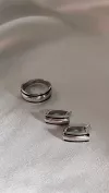 Серьги серебряные прямоугольные с черной эмалью