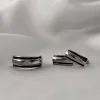 Серьги серебряные прямоугольные с черной эмалью