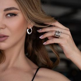 Сережки срібні безкамінні Fashion