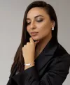 Серьги серебряные с усыпкой из циркония бриллиантовой  огранки