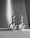 Серьги серебряные Classic с цирконием бриллиантовой огранки 006385