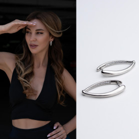 Серьги серебряные с цирконием бриллиантовой огранки 006284