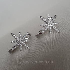 Серьги серебряные Метеориты