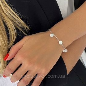 Браслет срібний з монетками