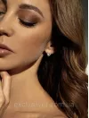 Серьги серебряные Сердца с цирконием бриллиантовой огранки