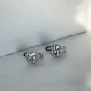 Серьги серебряные Сердца с цирконием бриллиантовой огранки