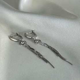 Сережки - пензлики срібні універсальні з кулькою