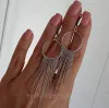 Сережки - кисточки срібні з кільцем і ланцюжками кульками