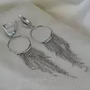Сережки - кисточки срібні з кільцем і ланцюжками кульками