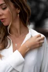Сережки срібні з хрестиками 002946