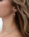 Сережки срібні з хрестиками 002946