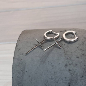 Сережки срібні з хрестиками 002946