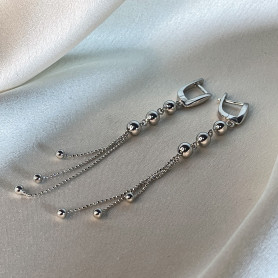 Сережки — пензлі срібні Кульки