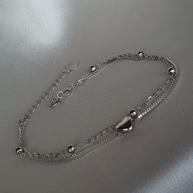 Браслет срібний з сердечком 925°