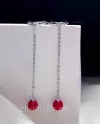 Серебряные сережки Калина з коралом, 925 проба 006326