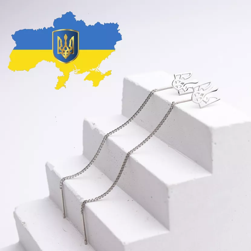 Сережки - протяжки срібні Герб