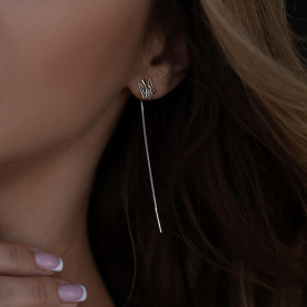 Сережки - протяжки срібні Герб