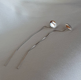 Сережки - протяжки срібні Монетки при вушку