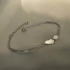 Браслет срібний з сердечками 925°