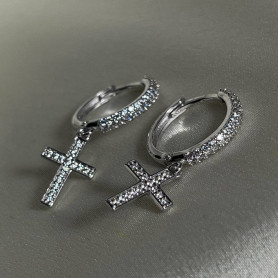 Сережки срібні Хрестики на колечку