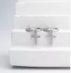 Серьги серебряные Крестики на колечке