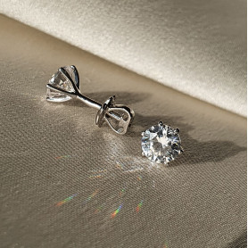 Сережки - пусети (гвоздики) срібні на закрутці плоскі 6мм