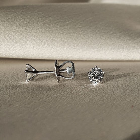 Сережки - пусети (гвоздики) срібні на закрутці плоскі 4мм