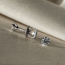 Сережки - пусети (гвоздики) срібні на закрутці плоскі 5мм