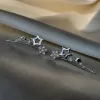 Серьги - каффы серебряные Звезды 003335
