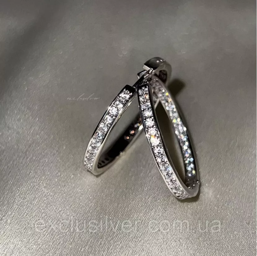 Сережки - кільця срібні 2,5см 925 проби