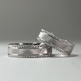 Обручка срібна з алмазною насічкою 18,5 - 22,5 размер