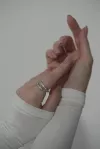 Каблучка срібна із цирконієм діамантового огранювання Змія 000561