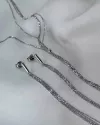 Кольє срібне Нитки з алмазною насічкою
