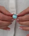 Каблучка срібна із блакитним Котячим оком